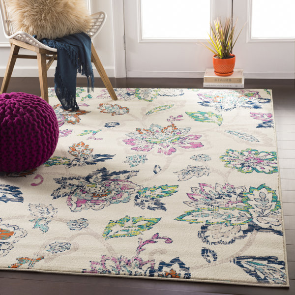 Bungalow Rose Ramsay Floral Beige/Green Area Rug & Reviews Wayfair